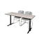 Cain Rectangle Tables > Training Tables > Cain Training Table & Chair Sets, 72 W, 24 L, 29 H, Maple MTRCT7224PL44GY - alternate 1